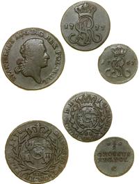 lot 3 monet, półgrosz 1767 G (Kraków), grosz 177