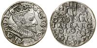 trojak 1594, Poznań, szeroka głowa króla, korona
