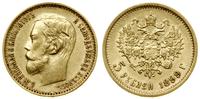 5 rubli 1899 ФЗ, Petersburg, złoto, 4.30 g, bard