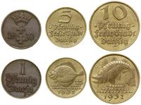 lot 3 monet, Berlin, 1 fenig 1930, 5 fenigów 193