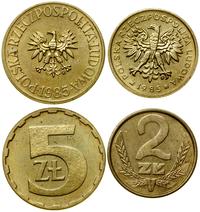 Polska, zestaw 5 monet z rocznika 1985