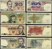 Polska, zestaw: 20, 50, 100 i 200 złotych, 1979–1988