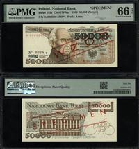 50.000 złotych 1.12.1989, czerwone ukośne "WZÓR"