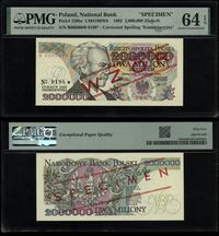 2.000.000 złotych 14.08.1992, czerwone ukośne "W