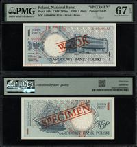 1 złoty 1.03.1990, czerwony nadruk WZÓR / SPECIM