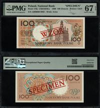 100 złotych 1.03.1990, czerwony nadruk WZÓR / SP