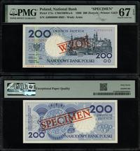 200 złotych 1.03.1990, czerwony nadruk WZÓR / SP
