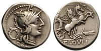 denar 128 pne, Rzym, Aw: Głowa Romy w prawo, za 