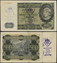 500 złotych 1.03.1940, seria B, numeracja 102894