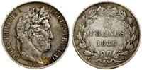 5 franków 1846 W, Lille, srebro, 24.74 g, patyna