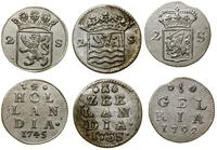 zestaw 3 monet, 2 stuivery 1735 (Zelandia) / 2 s
