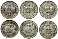 Niemcy, zestaw: 3 x 2 marki, 1925 A, 1926 G, 1927 A
