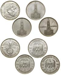 Niemcy, zestaw: 4 x 5 marek, 1934–1937