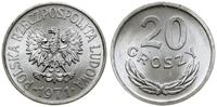 20 groszy 1971, Warszawa, aluminium, wyśmienite,