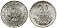 20 groszy 1971, Warszawa, aluminium, wyśmienite,