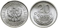 20 groszy 1971, Warszawa, aluminium, wyśmienite,