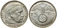 5 marek 1937 F, Stuttgart, Paul von Hindenburg, 