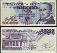 100.000 złotych 16.11.1993, seria AE, numeracja 