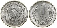 1 złoty 1965, Warszawa, aluminium, wyśmienite, p