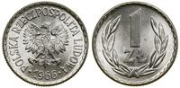 1 złoty 1966, Warszawa, aluminium, wyśmienite, s