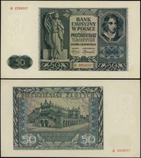 50 złotych 1.08.1941, seria D, numeracja 2328557