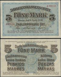 5 marek 4.04.1918, seria A, numeracja 988112, zł