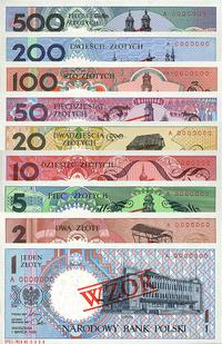 zestaw wzorów 1990, komplet 1-500 złotych