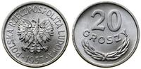 20 groszy 1957, Warszawa, aluminium, rzadki rocz