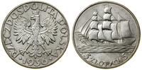 5 złotych 1936, Warszawa, Żaglowiec, bardzo ładn