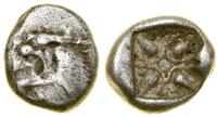 obol (ok. 392–376 pne), Aw: Głowa lwa w lewo; Rw