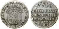 Niemcy, 6 szylingów, 1724 BH