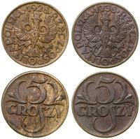 Polska, zestaw: 2 x 5 groszy, 1928 i 1938