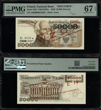 50.000 złotych 1.12.1989, czerwone ukośne "WZÓR"