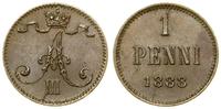 1 penni 1888, Helsinki, patyna, piękny, Bitkin 2