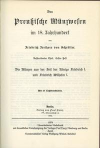 wydawnictwa zagraniczne, Friedrich von Schrötter - Das Preuẞischen Münzen im 18. Jahrhundert. Die M..