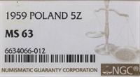 Polska, 5 złotych, 1959