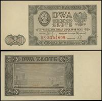 2 złote 1.07.1948, seria BS, numeracja 3554809, 