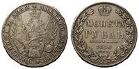 rubel 1850/ПA, Petersburg, odmiana z płaską koro