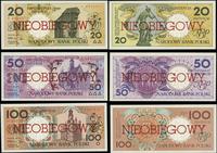 Polska, komplet obiegowych banknotów serii miasta polskie, 1.03.1990