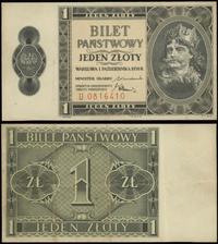 1 złoty 1.10.1938, seria U, numeracja 0816410, z