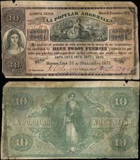 10 pesos 31.12.1873, seria V, numeracja 39854, p