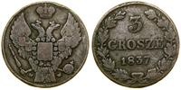 Polska, 3 grosze polskie (trojak), 1837 MW