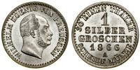 1 srebrny grosz 1866 A, Berlin, piękny, AKS 103,