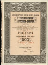 Polska, zestaw: 1 akcja na 100 złotych i 5 akcji po 100 złotych = 500 złotych, 31.12.1938