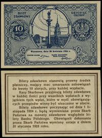 Polska, bilet zdawkowy – 10 groszy, 28.04.1924