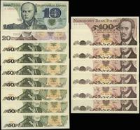 zestaw 15 banknotów 1979–1988, w zestawie: 10 zł