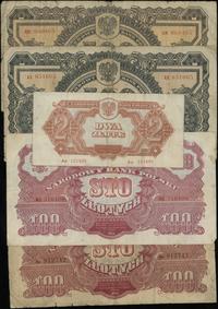 Polska, zestaw 5 banknotów, 1944