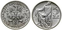 5 złotych 1958, Warszawa, Rybak, odmiana z wąską