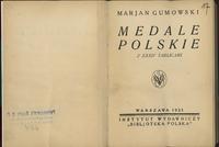 wydawnictwa polskie, Gumowski Marian – Medale Polskie; Warszawa, 1925