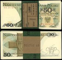 Polska, zestaw: 100 x 50 złotych z banderolą NBP, 1.12.1988